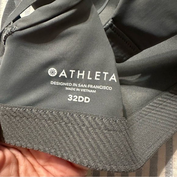 Athleta‎ ADVANCE ZIP FRONT BRA Gray 32 DD - Picture 8 of 10